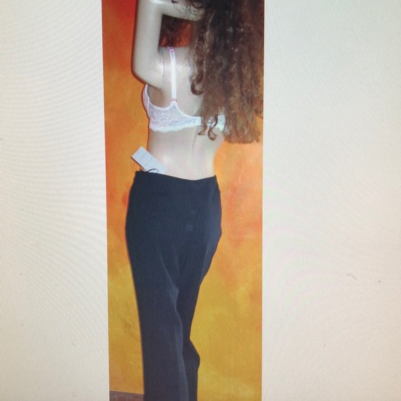 NWT Macy's Red Chalk Stripe Navy Blue Pants 10P - Picture 2 of 3